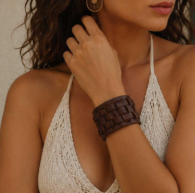 Pulseira Vintage em Couro